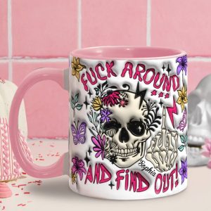 Fuck Around And Find Out - Personalized Skull Accent Mug