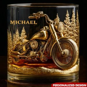 Never Underestimate An Old Man With His Motorcycle - Personalized Biker Whiskey Glass