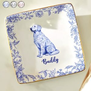 Chinoiserie Toile Dog - Personalized Ring Dish