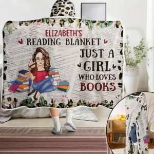 Leopard My Reading Blanket - Personalized Wearable Hooded Blanket