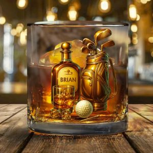 Whiskey & Golf - Personalized Golf Whiskey Glass
