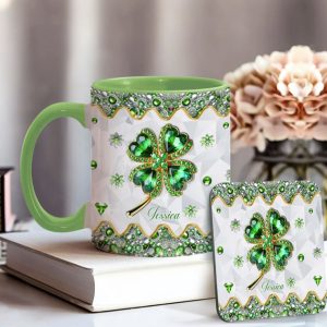 Lucky Four-Leaf Clover - Personalized Saint Patrick's Day Accent Mug