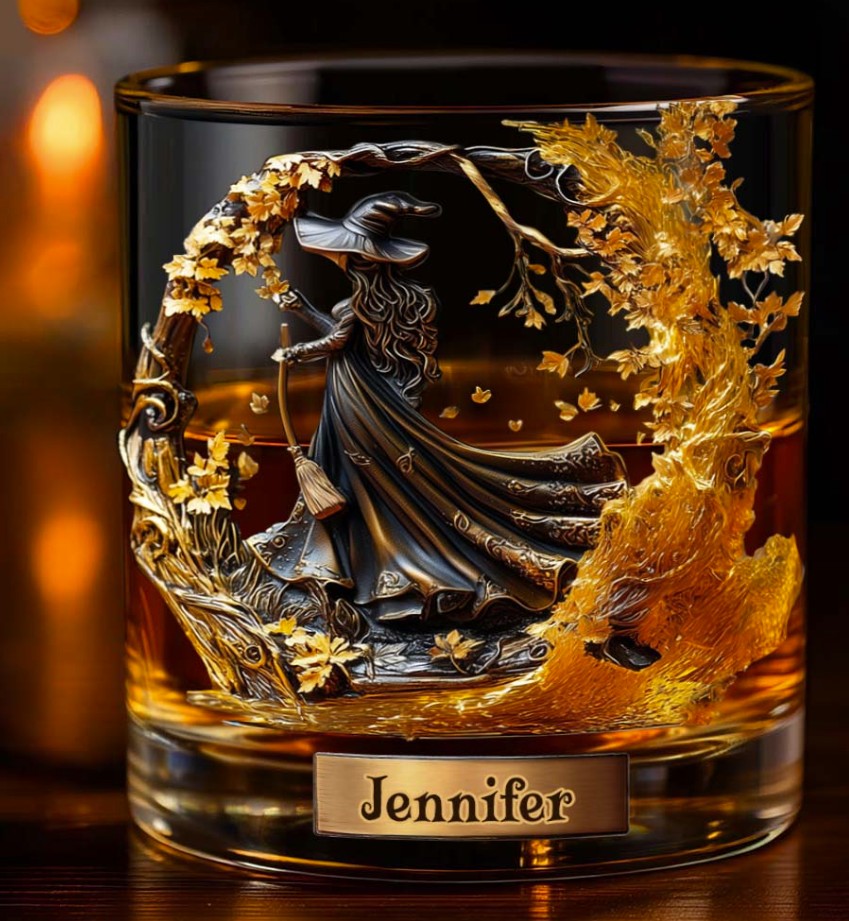 Beautiful Witch - Personalized Witch Whiskey Glass