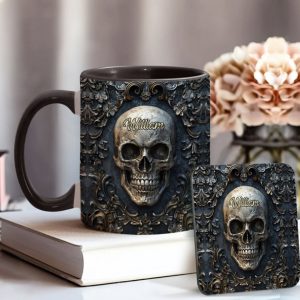Touch My Coffee And I Will Drink It From Your Skull - Personalized Skull Accent Mug