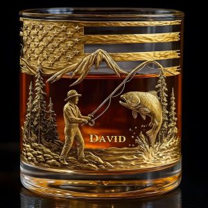 Fishing For Life - Personalized Fishing Whiskey Glass