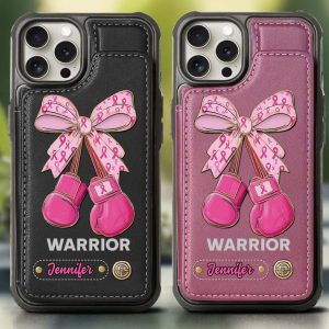 Warrior - Personalized Breast Cancer Awareness Wallet Phone Case