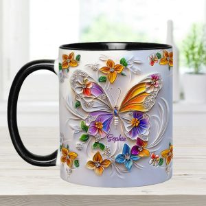 Stunning Butterfly - Personalized Butterfly Accent Mug