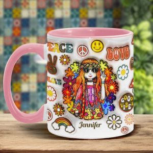 Womens Old Hippies Don't Die Fade Into Crazy Grandmas - Personalized Hippie Accent Mug