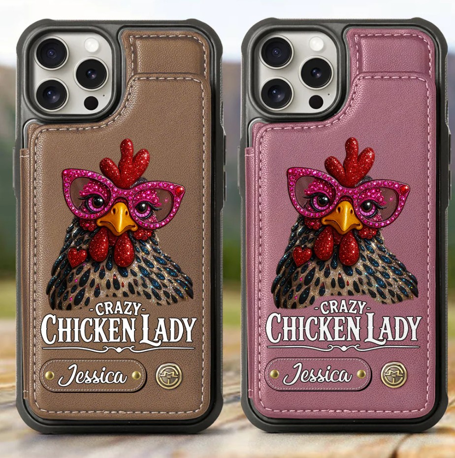 Crazy Chicken Lady - Personalized Chicken Wallet Phone Case