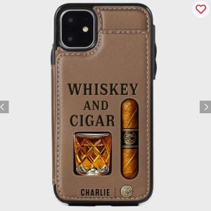 Whiskey & Cigar - Personalized Whisky Wallet Phone Case