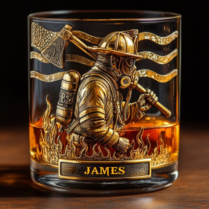 Proud Firefighter - Personalized Firefighter Whiskey Glass