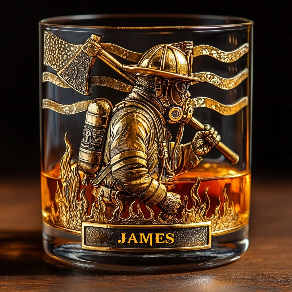 Proud Firefighter - Personalized Firefighter Whiskey Glass