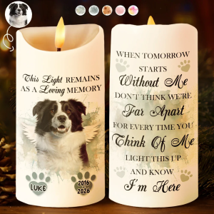 Custom Photo Light This Up And Know I'm Here - Personalized Flameless LED Candle