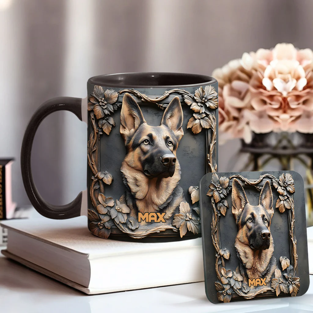 Strong German Shepherd - Personalized Dog Accent Mug