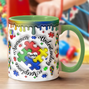 Autism Awareness - Personalized Autism Awareness Accent Mug