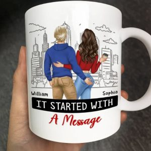 Started With A Message Couples - Personalized Mug