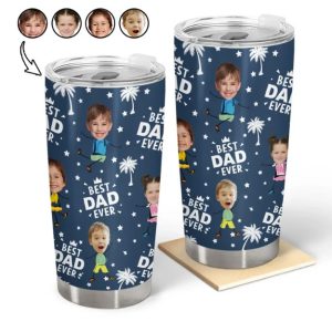 Custom Photo Best Dad Grandpa Ever - Personalized Tumbler
