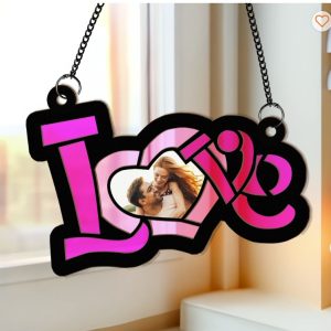 Couples Love Anniversary Gifts - Personalized Window Hanging Suncatcher Photo Ornament