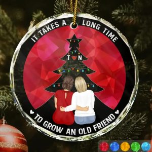 Grow An Old Friend - Personalized Circle Glass Ornament