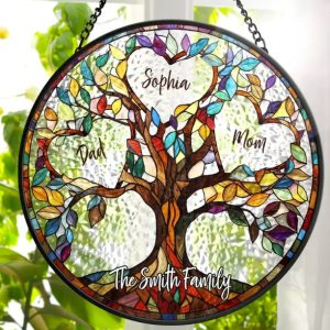 Family Unbreakable Bond Tree Of Life - Personalized Stained Glass Window Hanging Suncatcher
