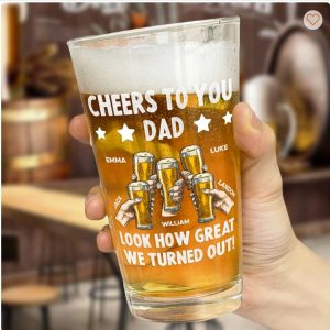 Father's Day Gifts, Cheers To You Dad - Personalized Beer Glass