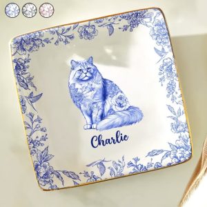 Chinoiserie Toile Cat - Personalized Ring Dish