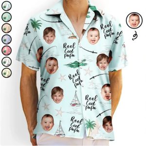 Custom Photo Reel Cool Papa - Personalized Hawaiian Shirt