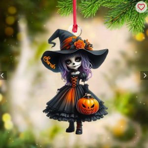 Little Witch - Personalized Witch Custom Shaped Ornament