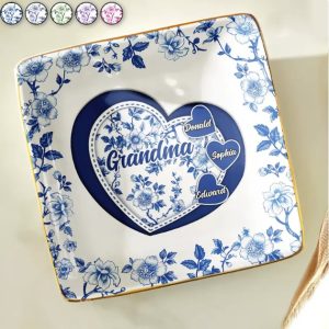 Grandma Mom Toile De Jouy - Personalized Ring Dish