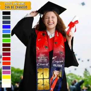 Custom Photo Class Of 2026 Congrats For Your Graduation, Personalized Graduate Stoles