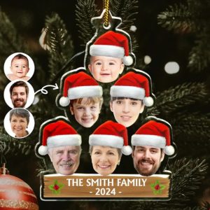 Custom Photo Funny Face Family, Friends - Personalized Cutout Acrylic Ornament