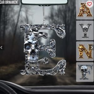Skull Alphabet - Personalized Skull Car Ornament