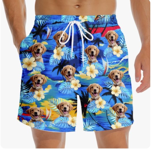 Custom Photo Life Is Better With Sandy Paws - Dog & Cat Personalized Custom Tropical Hawaiian Aloha Men Beach Shorts 167496