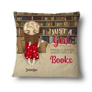 Reading Chibi Girl Just A Girl Who Loves Books - Personalized Custom Pillow