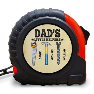 Dad's Little Helpers - Gift For Father, Grandpa, Grandfather - Personalized Tape Measure