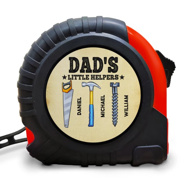 Dad's Little Helpers - Gift For Father, Grandpa, Grandfather - Personalized Tape Measure