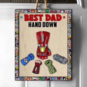 Personalized Gifts For Dad Wood Sign Best Dad Hand Down 02HUHN220224HA