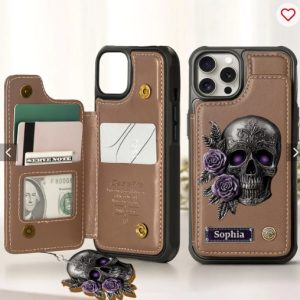 Skull And Roses - Personalized Skull Wallet Phone Case