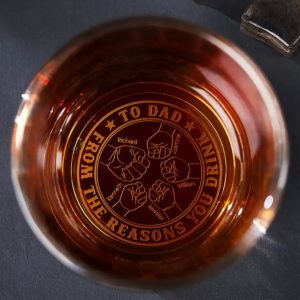 To Dad From The Reasons You Drink - Personalized Engraved Whiskey Glass