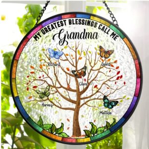 Blessing Call Me - Personalized Stained Glass Window Hanging Suncatcher