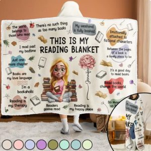 This Is My Reading Blanket Birth Month Flower - Personalized Wearable Hooded Blanket