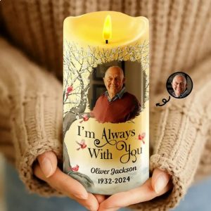 Custom Photo I'm Always With You - Personalized Flameless LED Candle