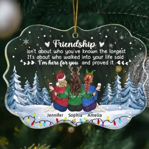 Friendship I'm Here For You Christmas Besties - Personalized Medallion Acrylic Ornament