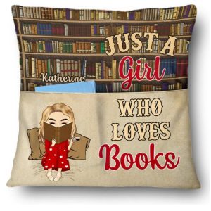 Reading Just A Girl Boy Who Loves Books - Gift For Book Lovers - Personalized Pocket Pillow