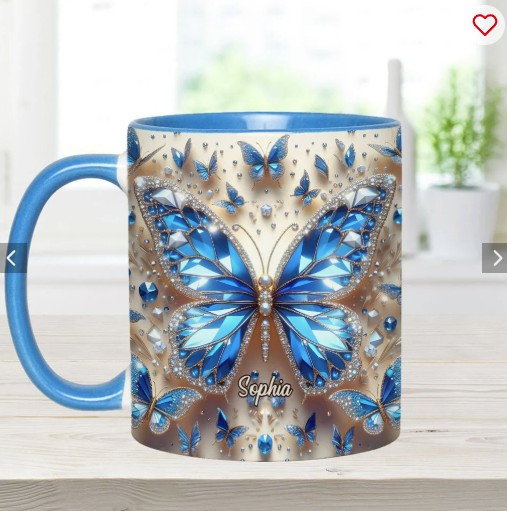 Beautiful Butterflies - Personalized Butterfly Accent Mug