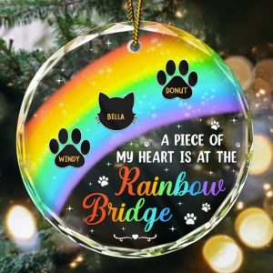 A Piece Of My Heart Memorial Christmas - Personalized Circle Glass Ornament