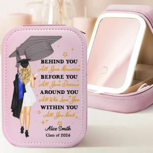 Behind You All Memories - Personalized Makeup Box With LED Mirror