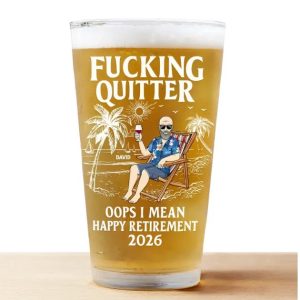 Oops I Mean Happy Retirement - Personalized Beer Glass