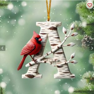 Cardinal Letter - Personalized Memorial Ornament