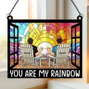 You Are My Rainbow - Personalized Window Hanging Suncatcher Ornament